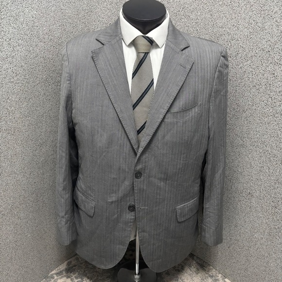 Suitsupply Blazer 44R Livorno Gray Herringbone Jacket Vitale Barberis Canonico - Picture 3 of 16